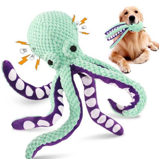 Pet Puppy Toy Stuffed Sound Six-Claw Octopus Toy Medium and Large Small Size Dogs Bite-Resistant Relieving Stuffy Molar Interaction