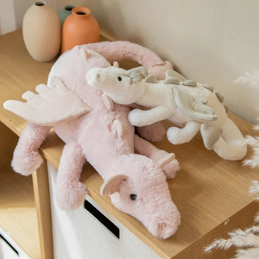 30-70cm Cartoon Hot Flying Dragon Plush Toy With Wings Blue Green White Pink Long Dragon Plush Toy Pillow Gift For Boy And Girl